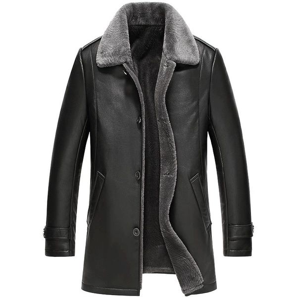 men's leather & faux genuine jacket men winter sheepskin coat real wool fur liner jackets chaqueta cuero hombre 61z16017, Black
men's leather & faux genuine jacket men winter sheepskin coat real wool fur liner jackets chaqueta cuero hombre 61z16017, Black