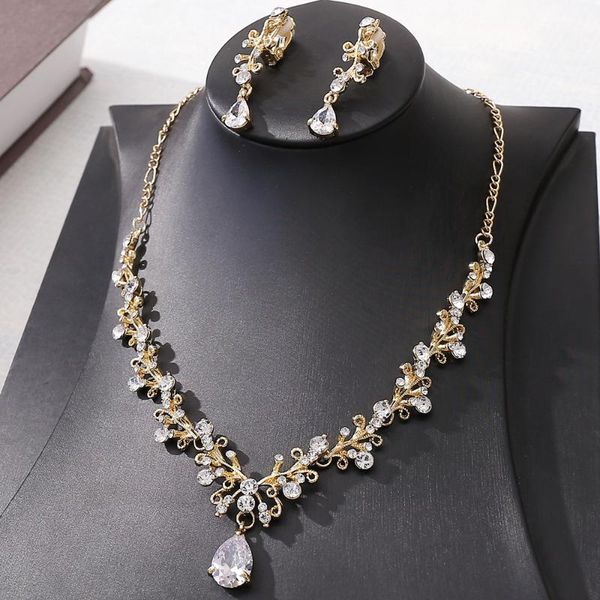 earrings & necklace exquisite drop-shaped bridal jewelry sets zircon set wedding dress neckwear 3a cz women hq0222, Silver
earrings & necklace exquisite drop-shaped bridal jewelry sets zircon set wedding dress neckwear 3a cz women hq0222, Silver