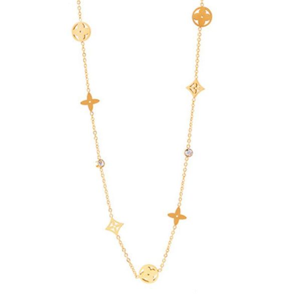 chains korean fashion ten flowers titanium steel necklace shining temperament clavicle chain women's versatile jewelry, Silver
chains korean fashion ten flowers titanium steel necklace shining temperament clavicle chain women's versatile jewelry, Silver