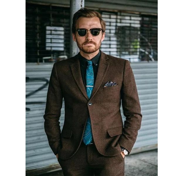 men's suits & blazers vintage brown tweed herringbone suit men fall winter slim fit blazer jacket latest designs classic with pants, White;black
men's suits & blazers vintage brown tweed herringbone suit men fall winter slim fit blazer jacket latest designs classic with pants, White;black