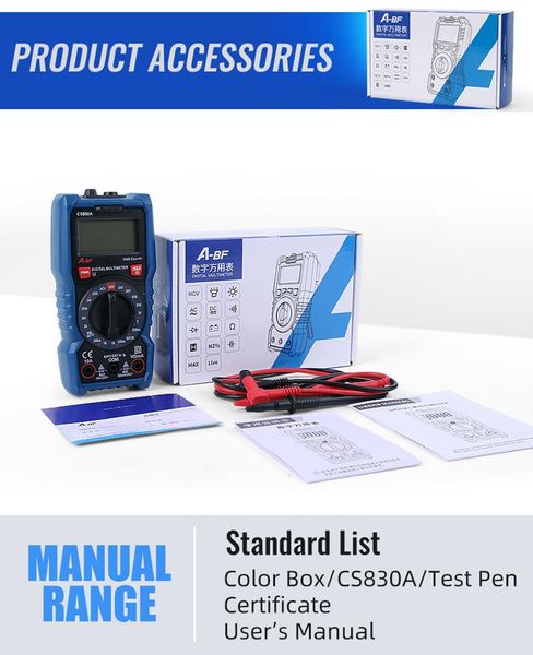 multimeters a-bf high precision digital multimeter full automatic intelligent small portable cs830a / cs830c
multimeters a-bf high precision digital multimeter full automatic intelligent small portable cs830a / cs830c