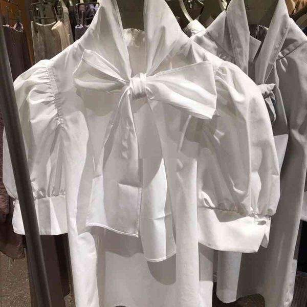 women's polos bowknot stand neck puff half sleeve solid blouses 2022 spring summer fresh shirts temperament office lady women 925g, White
women's polos bowknot stand neck puff half sleeve solid blouses 2022 spring summer fresh shirts temperament office lady women 925g, White