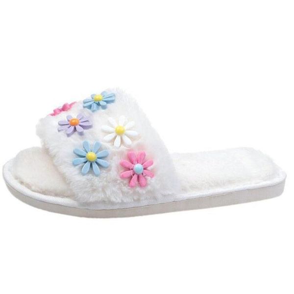 women's furry flower slippers winter warm home outside plush flats women fake fur slides, Black
women's furry flower slippers winter warm home outside plush flats women fake fur slides, Black