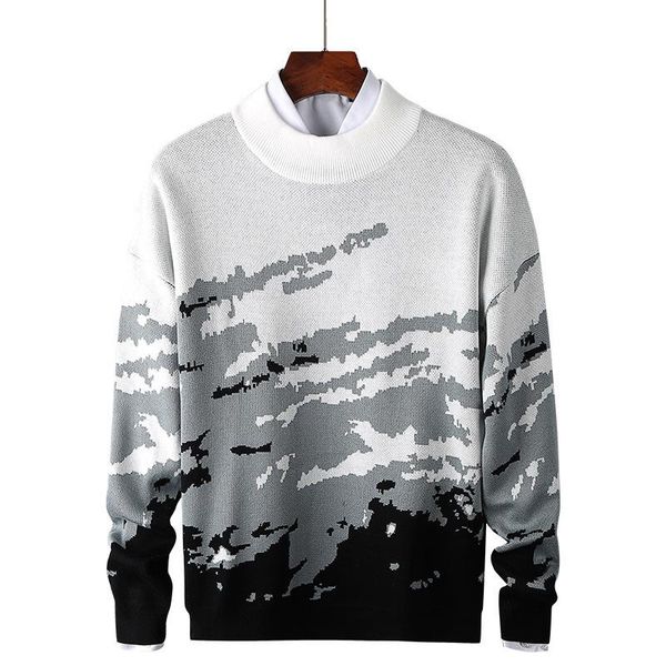 men's sweaters 2021 casual winter men long sleeve knitted pullover fashion o-neck print sweater hip hop shirt, White;black
men's sweaters 2021 casual winter men long sleeve knitted pullover fashion o-neck print sweater hip hop shirt, White;black