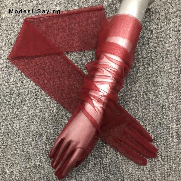 bridal gloves elegant dark red wedding 2021 with finger opera length long soft tulle accessories vestido de festa, White
bridal gloves elegant dark red wedding 2021 with finger opera length long soft tulle accessories vestido de festa, White