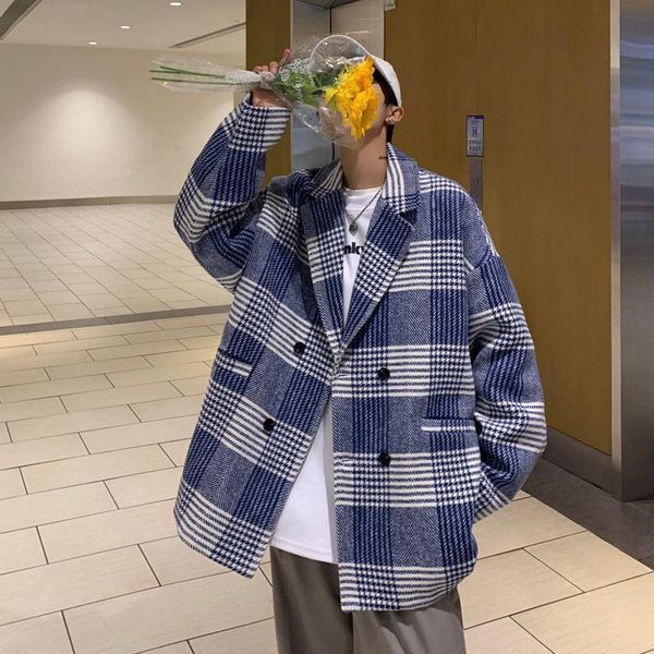 men's wool & blends men harajuku vintage plaid trench coat 2021 mens japanese streetwear long male korean oversized windbreaker, Black
men's wool & blends men harajuku vintage plaid trench coat 2021 mens japanese streetwear long male korean oversized windbreaker, Black