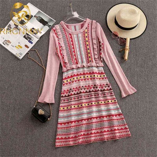 fashion runway women ruffles knitted dresses rainbow striped elastic knee dress female long sleeve party 210520, Black;gray
fashion runway women ruffles knitted dresses rainbow striped elastic knee dress female long sleeve party 210520, Black;gray