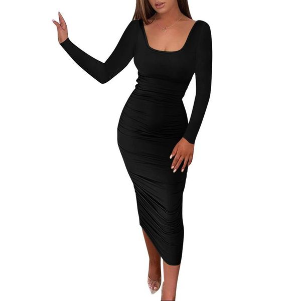 casual dresses ruched long sleeve party elegant midi dress women bodycon square collar 2021autumn clubwear winkle draped skinny m0645, Black;gray
casual dresses ruched long sleeve party elegant midi dress women bodycon square collar 2021autumn clubwear winkle draped skinny m0645, Black;gray