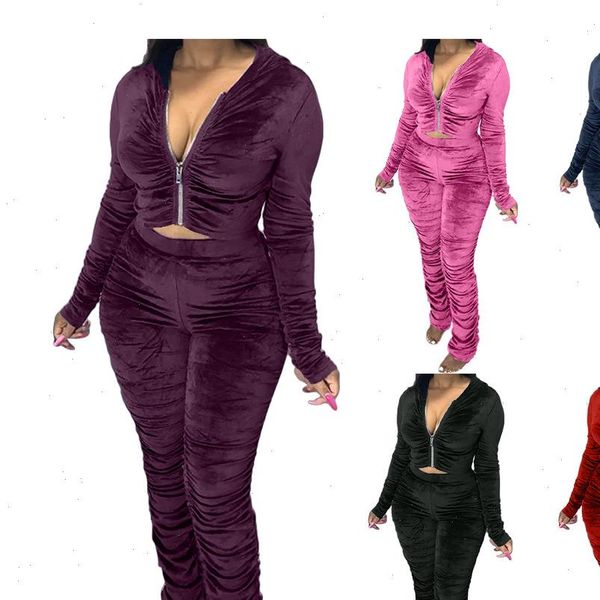 winter 2 womens tracksuits pieces outfit for women draped outfits velvet tracksuit hooded stacked leggings pants sets wholesale, Gray
winter 2 womens tracksuits pieces outfit for women draped outfits velvet tracksuit hooded stacked leggings pants sets wholesale, Gray