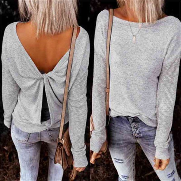 spring autumn women t-shirt casual o neck long sleeve solid t-shirt backless hollow out kink pleated gray loose female 210522, White
spring autumn women t-shirt casual o neck long sleeve solid t-shirt backless hollow out kink pleated gray loose female 210522, White