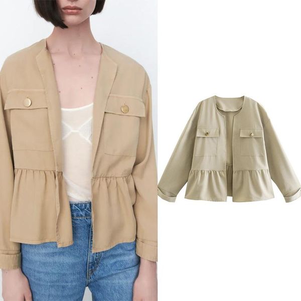 women's jackets 2022 autumn jacket fashion zar layered decorative cardigan coat style solid color pl817, Black;brown
women's jackets 2022 autumn jacket fashion zar layered decorative cardigan coat style solid color pl817, Black;brown
