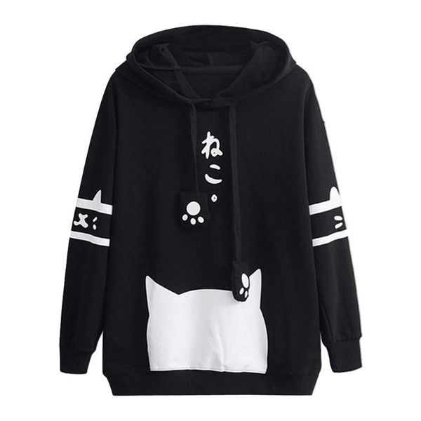 women's hoodies & sweatshirts womens casual long sleeve cat print with pocket hoodie 2021 harajuku o-neck hooded sweatshirt shirt pull, Black
women's hoodies & sweatshirts womens casual long sleeve cat print with pocket hoodie 2021 harajuku o-neck hooded sweatshirt shirt pull, Black