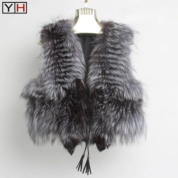 women's fur & faux women real vest winter warm 100%natural silver waistcoat lady fashion genuine gilets, Black
women's fur & faux women real vest winter warm 100%natural silver waistcoat lady fashion genuine gilets, Black