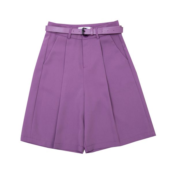 new 2021 wide leg loose for women waist purple or black cotton shorts belt bermuda femme, White;black
new 2021 wide leg loose for women waist purple or black cotton shorts belt bermuda femme, White;black