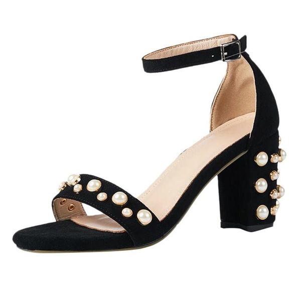 summer ladies high heels buckle open toe breathable beach casual shoes women thick heeled pearl sandals, Black
summer ladies high heels buckle open toe breathable beach casual shoes women thick heeled pearl sandals, Black