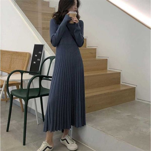 sweater women pleated dress autumn winter long es sleeve knitted maxi 211110, Black;gray
sweater women pleated dress autumn winter long es sleeve knitted maxi 211110, Black;gray