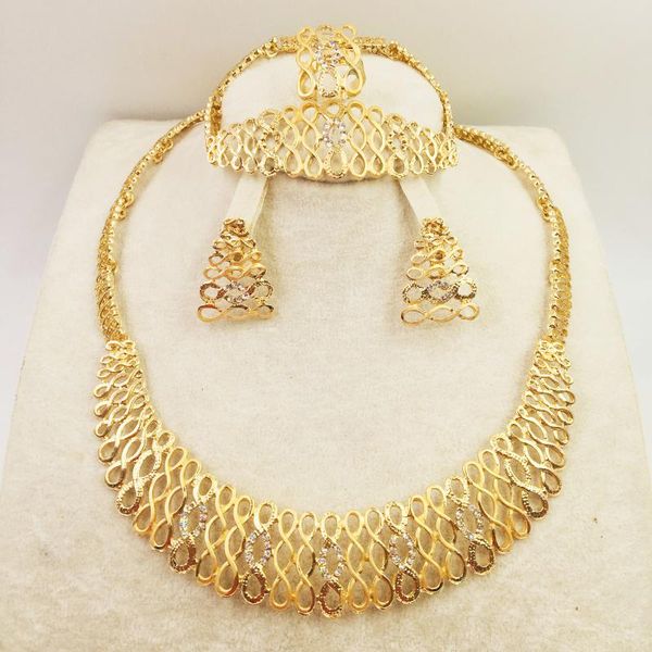 earrings & necklace nigerian fashion jewelry sets for women wedding flower african beads set dubai gold, Silver
earrings & necklace nigerian fashion jewelry sets for women wedding flower african beads set dubai gold, Silver