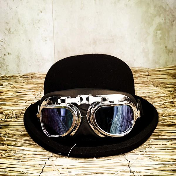 wide brim hats women men wool bowler hat for shower steampunk cosplayl billycock groom with windproof glasses 4 size, Blue;gray
wide brim hats women men wool bowler hat for shower steampunk cosplayl billycock groom with windproof glasses 4 size, Blue;gray