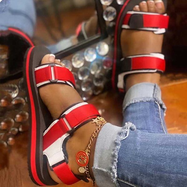 contrast color sport sandals summer open round toe buckle strap flat women shoes roman gladiator plus size .5, Black
contrast color sport sandals summer open round toe buckle strap flat women shoes roman gladiator plus size .5, Black