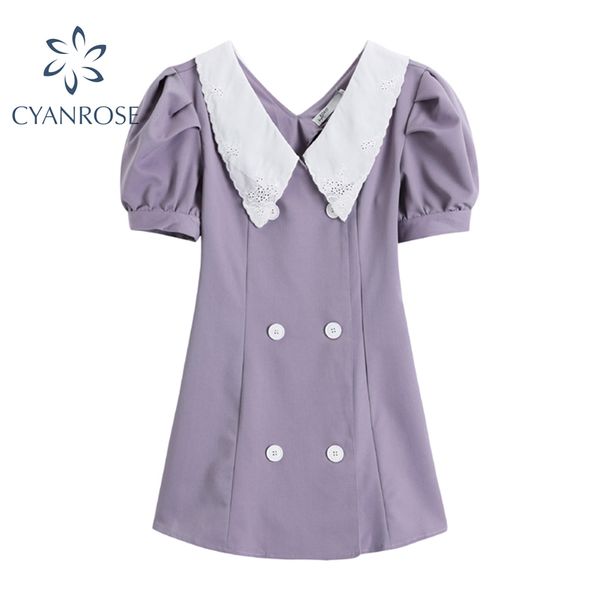 summer puff short sleeve crop dress women purple vintage doubler breasted sweet frocks female elegant peter pan collar vestidos 210417, Black;gray
summer puff short sleeve crop dress women purple vintage doubler breasted sweet frocks female elegant peter pan collar vestidos 210417, Black;gray