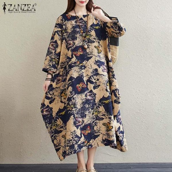 women's autumn maxi dress zanzea floral printed robe femme casual o neck sundress female vintage cotton vestidos oversized s-5xl dresse, Black;gray
women's autumn maxi dress zanzea floral printed robe femme casual o neck sundress female vintage cotton vestidos oversized s-5xl dresse, Black;gray
