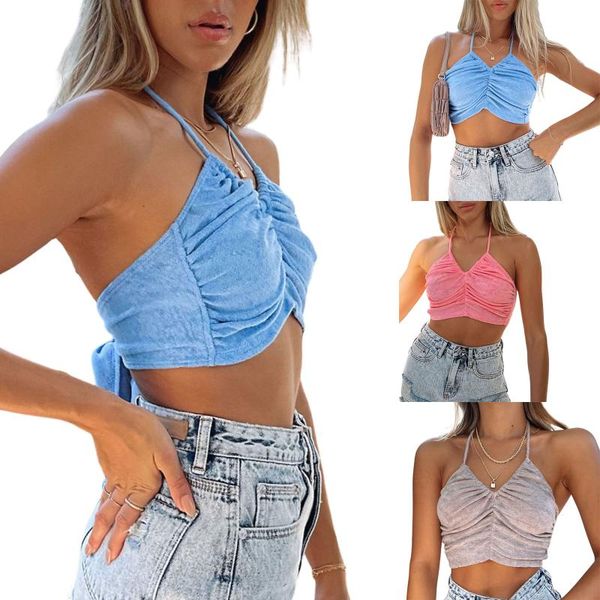 women's tanks & camis 2021 women summer crop solid color lace-up halter neck backless tank for girls pink/blue/gray, White
women's tanks & camis 2021 women summer crop solid color lace-up halter neck backless tank for girls pink/blue/gray, White