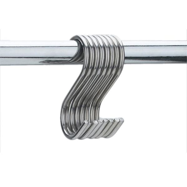 10pcs/set stainless steel round s shaped hooks house kitchen pot pan hanger clothes storage rack tool tools & rails
10pcs/set stainless steel round s shaped hooks house kitchen pot pan hanger clothes storage rack tool tools & rails