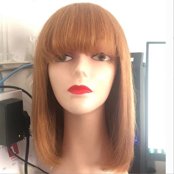 12 "light blonde straight long hair brazilian straight bob with fringe bob net head set, Black
12 "light blonde straight long hair brazilian straight bob with fringe bob net head set, Black