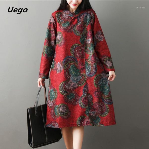 uego woolen dress long sleeve thicken autumn winter plus size loose women print floral vintage casual dresses, Black;gray
uego woolen dress long sleeve thicken autumn winter plus size loose women print floral vintage casual dresses, Black;gray