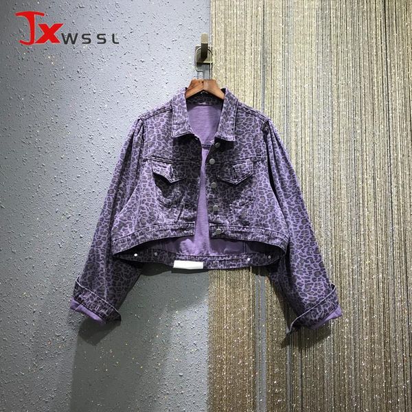 women's jackets fashion leopard purple denim jacket women short spring autumn lapel long sleeve loose casual jeans coat female tide, Black;brown
women's jackets fashion leopard purple denim jacket women short spring autumn lapel long sleeve loose casual jeans coat female tide, Black;brown