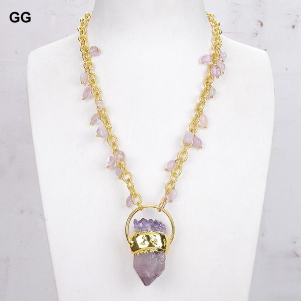 pendant necklaces jk purple amethysts gold color plated brass chain necklace super seven for women 19'', Silver
pendant necklaces jk purple amethysts gold color plated brass chain necklace super seven for women 19'', Silver