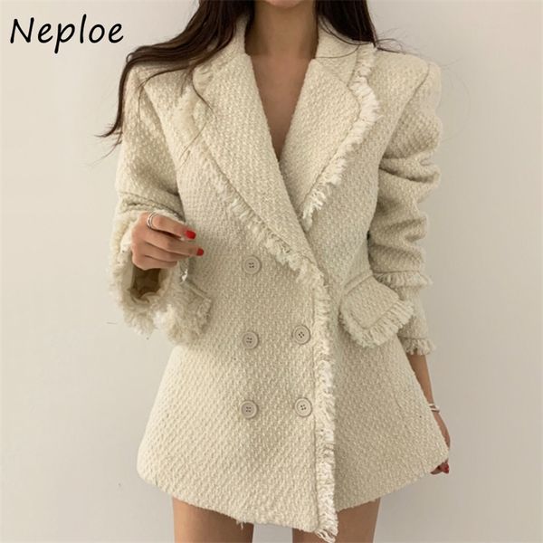 chic notched collar tassel patchwork women jackets autumn winter vintage elegant blazer solid color double breasted coat 210422, White;black
chic notched collar tassel patchwork women jackets autumn winter vintage elegant blazer solid color double breasted coat 210422, White;black