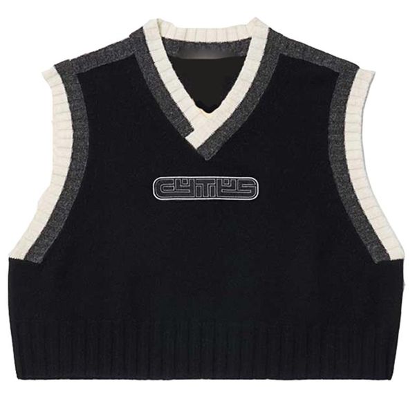 women's vests women retro knitted sleeveless vest v-neck letters print loose sweater crop top, Black;white
women's vests women retro knitted sleeveless vest v-neck letters print loose sweater crop top, Black;white