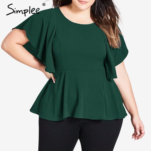 plus size womens and blouses elegant o-neck ruffled shirt female short sleeve solid high waist peplum blouse 210414, White
plus size womens and blouses elegant o-neck ruffled shirt female short sleeve solid high waist peplum blouse 210414, White
