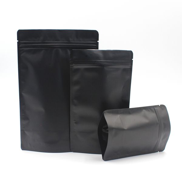 multi-size 50pcs heat sealable zipper food coffee storage bags matte black aluminum foil stand up zip lock plastic bag pouch
multi-size 50pcs heat sealable zipper food coffee storage bags matte black aluminum foil stand up zip lock plastic bag pouch