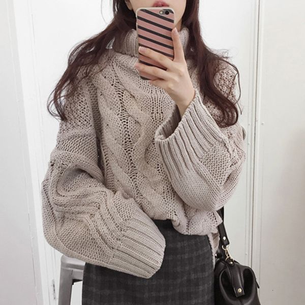 sweater oversized knitted women twisted turtleneck winter jumper korean pullover casual clothes warm loose pull femme f933, White;black
sweater oversized knitted women twisted turtleneck winter jumper korean pullover casual clothes warm loose pull femme f933, White;black