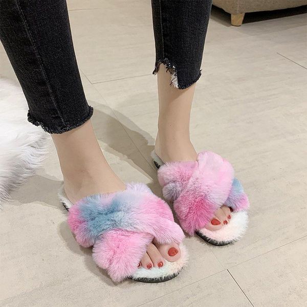 fashion women warm winter indoor hair slippers female cross belt wear thick platform soft fur flat slides shoes, Black
fashion women warm winter indoor hair slippers female cross belt wear thick platform soft fur flat slides shoes, Black