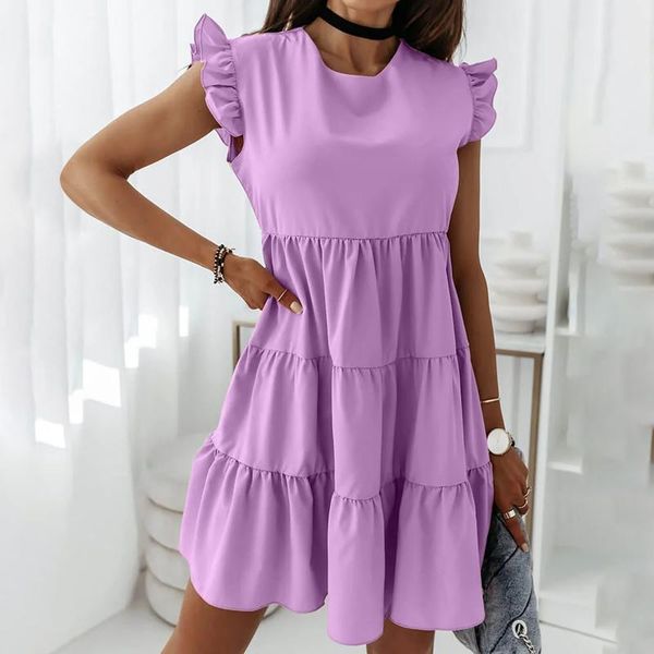 casual dresses 40# office lady dress ruffled sleeve pleated women vintage solid color o neck mini summer above knee vestidos, Black;gray
casual dresses 40# office lady dress ruffled sleeve pleated women vintage solid color o neck mini summer above knee vestidos, Black;gray