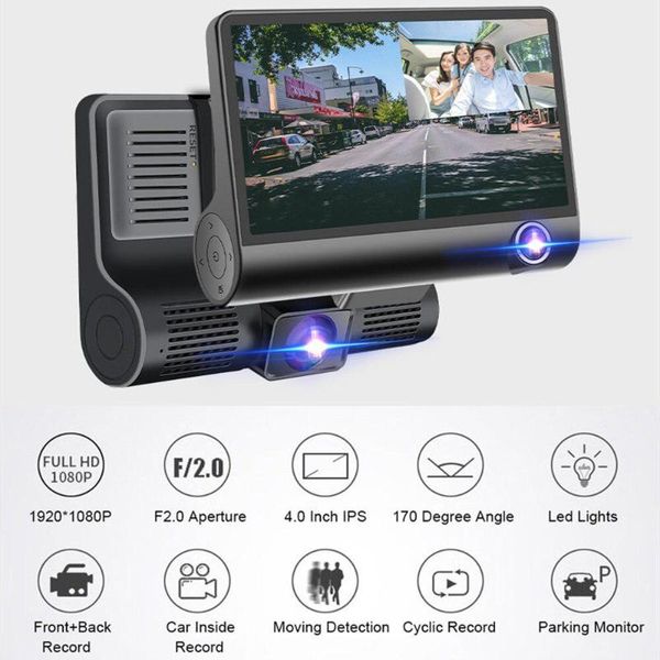 car rear view cameras& parking sensors dvr 4.0 inch full hd 1080p dash camera 3 cameras lens rearview video driving recorder auto registrato 
car rear view cameras& parking sensors dvr 4.0 inch full hd 1080p dash camera 3 cameras lens rearview video driving recorder auto registrato