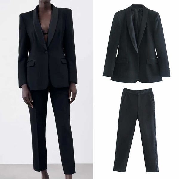 wxwt za women's set solid elegant black blazer pants autumn fashion suit 2 piece coat and cd8208 210930, White
wxwt za women's set solid elegant black blazer pants autumn fashion suit 2 piece coat and cd8208 210930, White