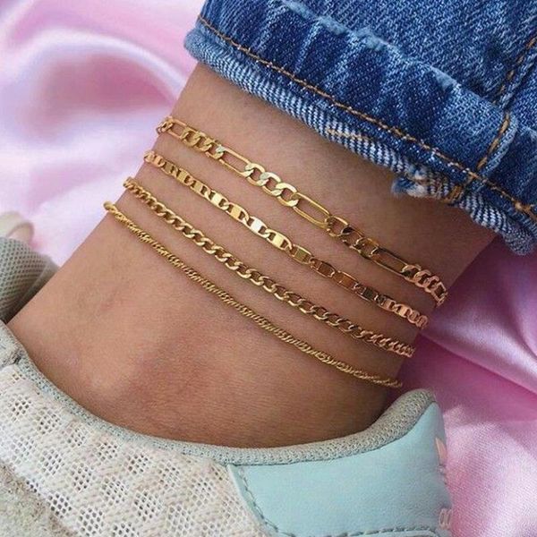 anklets 4pcs/set punk figaro chian for women 2021 simple gold silver color geometric chain ankle bracelet on leg foot jewelry, Red;blue
anklets 4pcs/set punk figaro chian for women 2021 simple gold silver color geometric chain ankle bracelet on leg foot jewelry, Red;blue