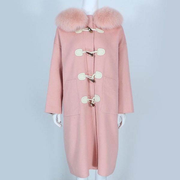 women's wool & blends menina bonita real fur coat winter jacket women natural collar hooded cashmere long outerwear horn button, Black
women's wool & blends menina bonita real fur coat winter jacket women natural collar hooded cashmere long outerwear horn button, Black