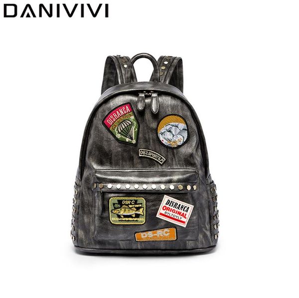 fashion men backpack rivet school bags men's travel leather streetwear vintage designer zipper back pack for male
fashion men backpack rivet school bags men's travel leather streetwear vintage designer zipper back pack for male