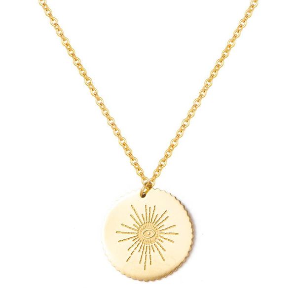 pendant necklaces trendy coin stainless steel necklace for women round gold color fashion jewelry collier femme 2021 party gift, Silver
pendant necklaces trendy coin stainless steel necklace for women round gold color fashion jewelry collier femme 2021 party gift, Silver