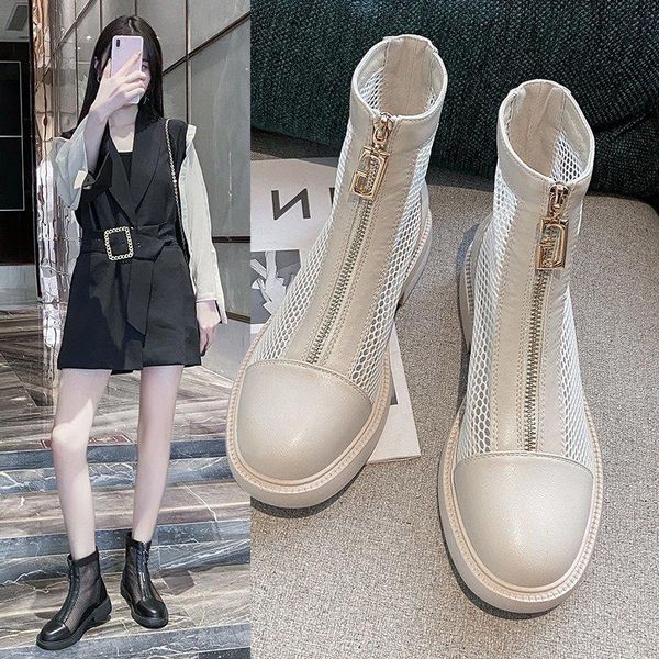 summer hollow square high heels single shoes thick bottom wedges short boots flock ankl women, Black
summer hollow square high heels single shoes thick bottom wedges short boots flock ankl women, Black