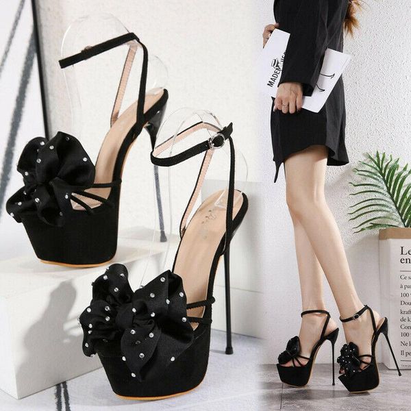 dress shoes women sandals bow polka dot buckle high heel stiletto platform summer, Black
dress shoes women sandals bow polka dot buckle high heel stiletto platform summer, Black