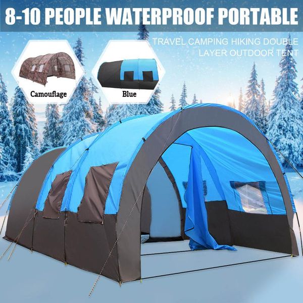 tents and shelters 8-10 people waterproof portable travel camping hiking double layer outdoor tent 480x310x210cm for big family 4 seasons
tents and shelters 8-10 people waterproof portable travel camping hiking double layer outdoor tent 480x310x210cm for big family 4 seasons