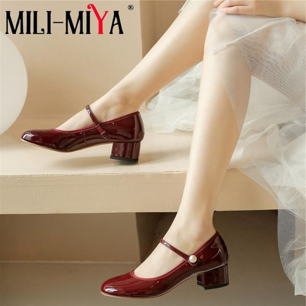 dress shoes mili-miya arrival women pumps buckle strap solid color classic round toe square heels spring/autumn mary janes, Black
dress shoes mili-miya arrival women pumps buckle strap solid color classic round toe square heels spring/autumn mary janes, Black