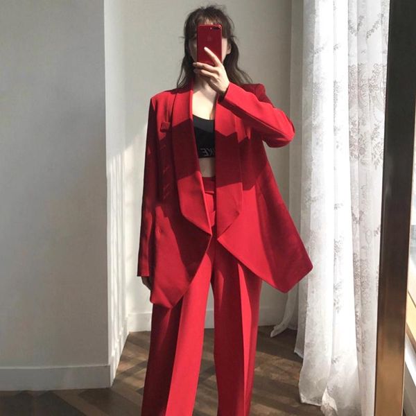women's two piece pants 2021 korea spring autumn fashion retro lapel loose mid-length suit jacket high waist wide leg set womens 2-piec, White
women's two piece pants 2021 korea spring autumn fashion retro lapel loose mid-length suit jacket high waist wide leg set womens 2-piec, White