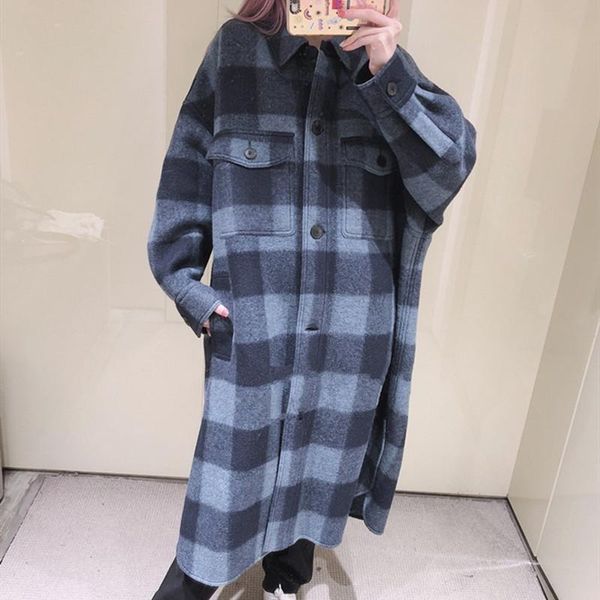 women's wool & blends women single-breasted plaid mid-length coat woolen turn-down collar fashion warm 2021 female double pockets long, Black
women's wool & blends women single-breasted plaid mid-length coat woolen turn-down collar fashion warm 2021 female double pockets long, Black